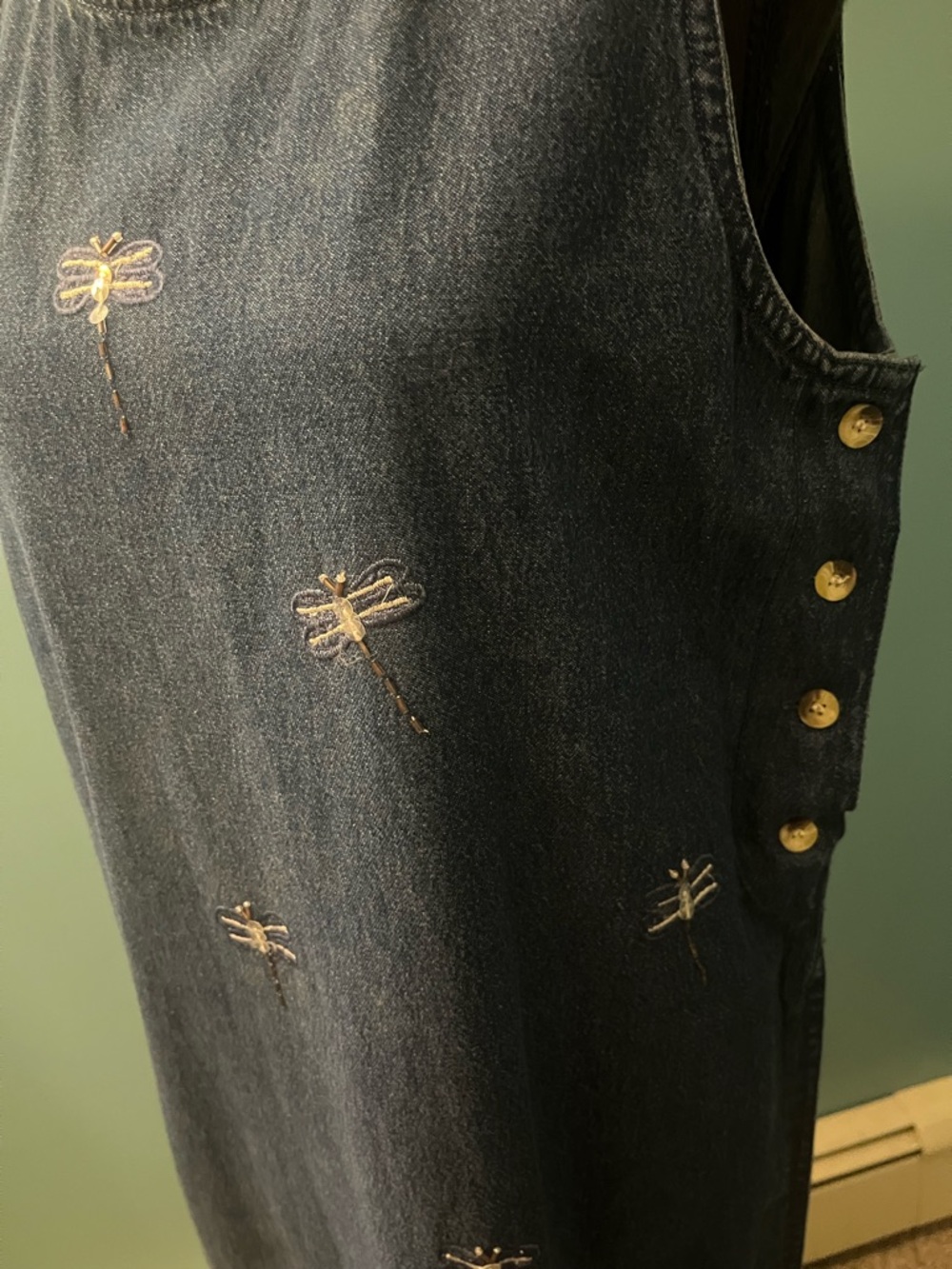 Vintage PTNY Denim Dragonfly Dress and Jacket Set Size Large - Picture 10 of 12